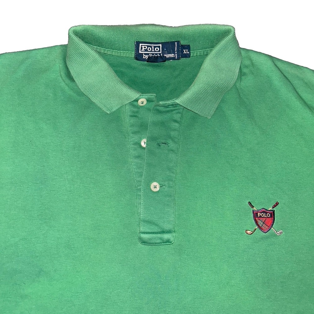 Vintage 90s Polo Ralph Lauren Men's Kelly Green Golf Short Sleeve Polo Shirt XL